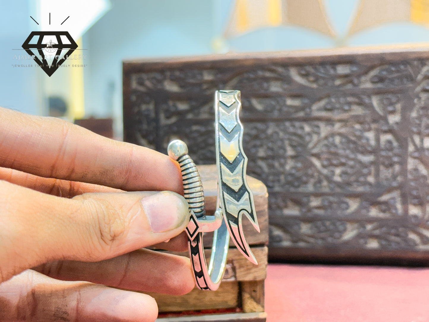 Zigzag Zulfikar Silver Kada