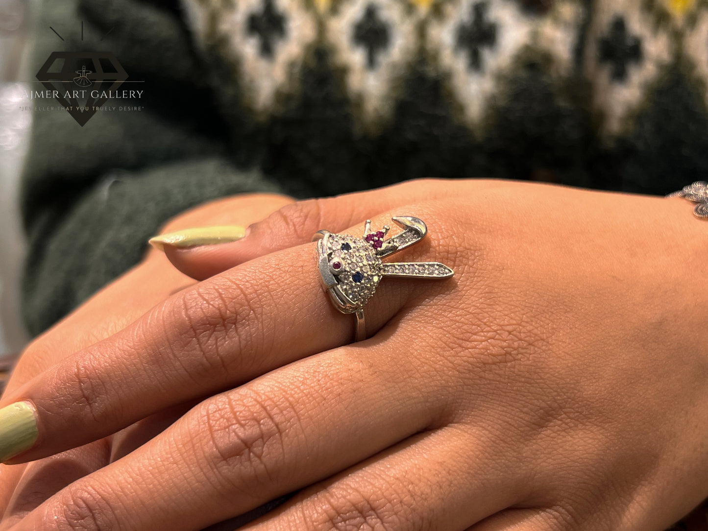 Pure 92.5 Italian Silver Ladies Rabbit Ring