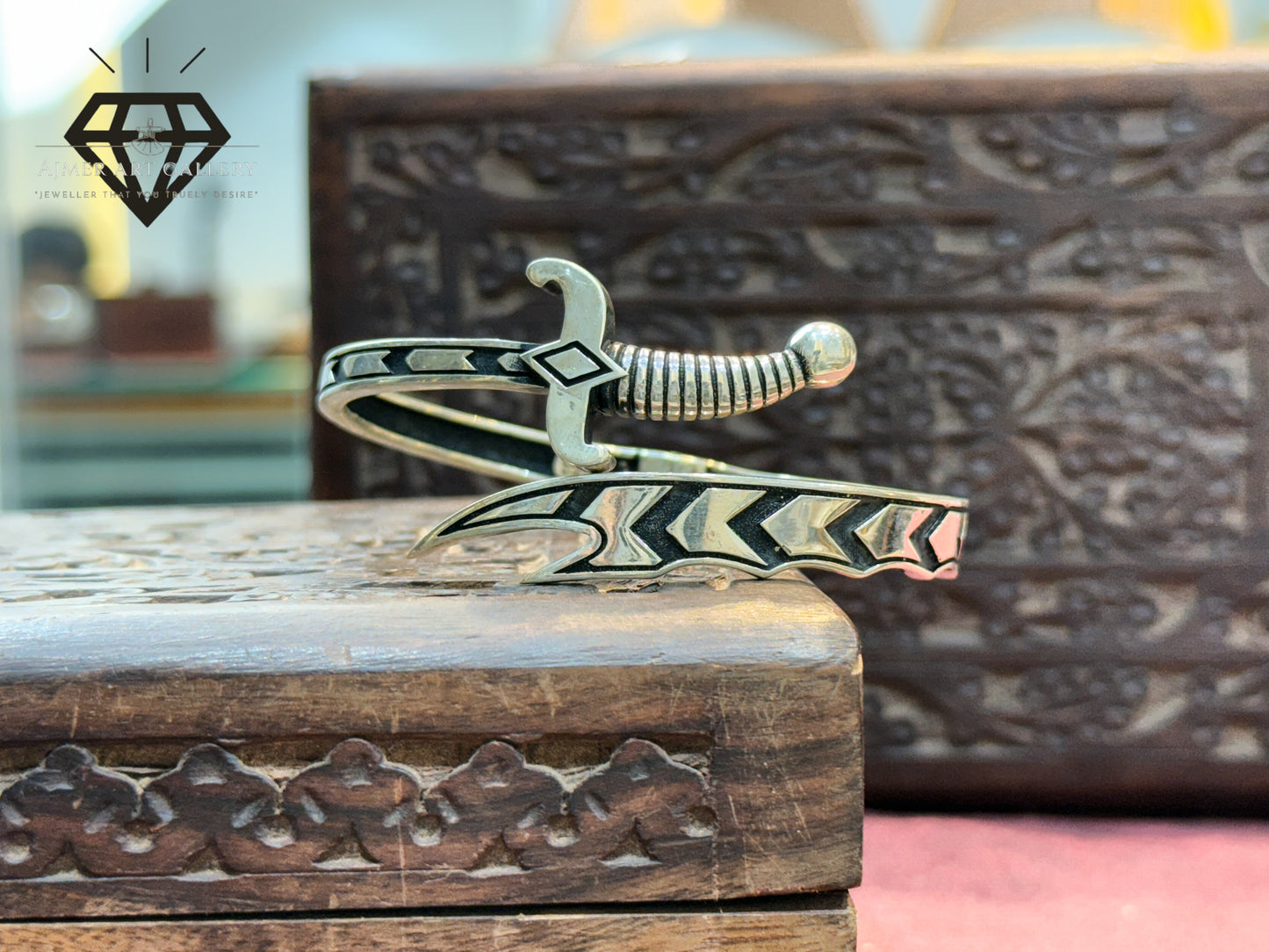 Zigzag Zulfikar Silver Kada