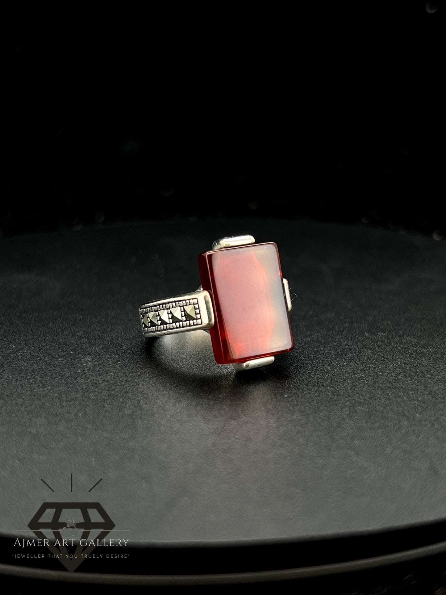 Royal Aqeeq Silver Ring – 92.5% Italian Sterling