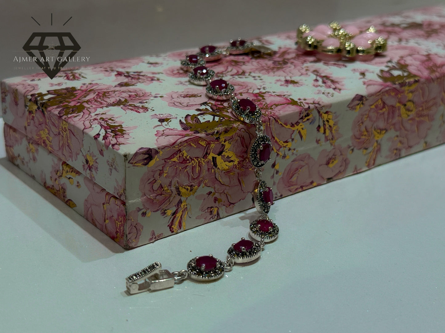 Pure 92.5 Italian Silver Marcasite Stone Ladies Bracelet