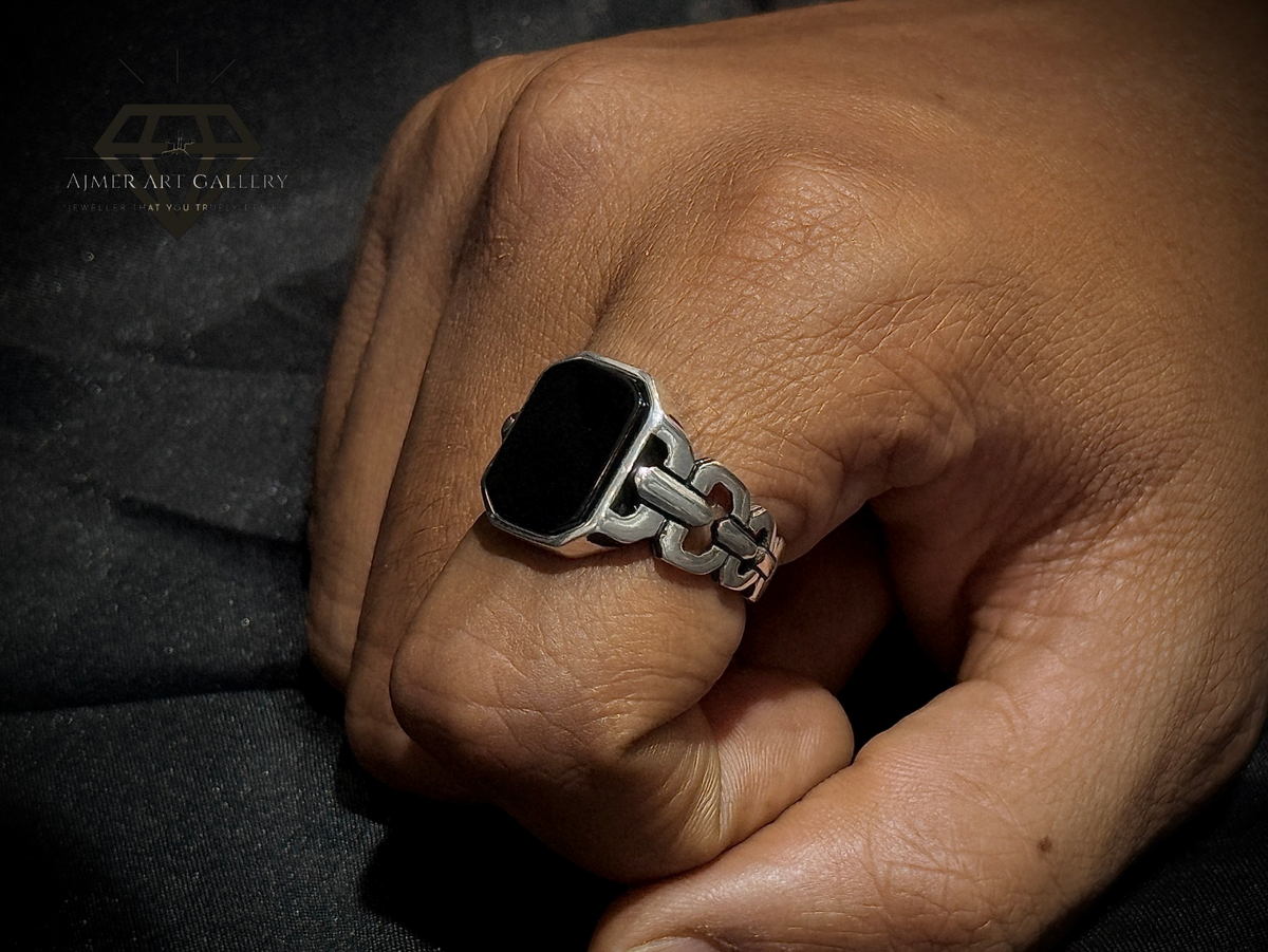 Black Aqeeq Ring