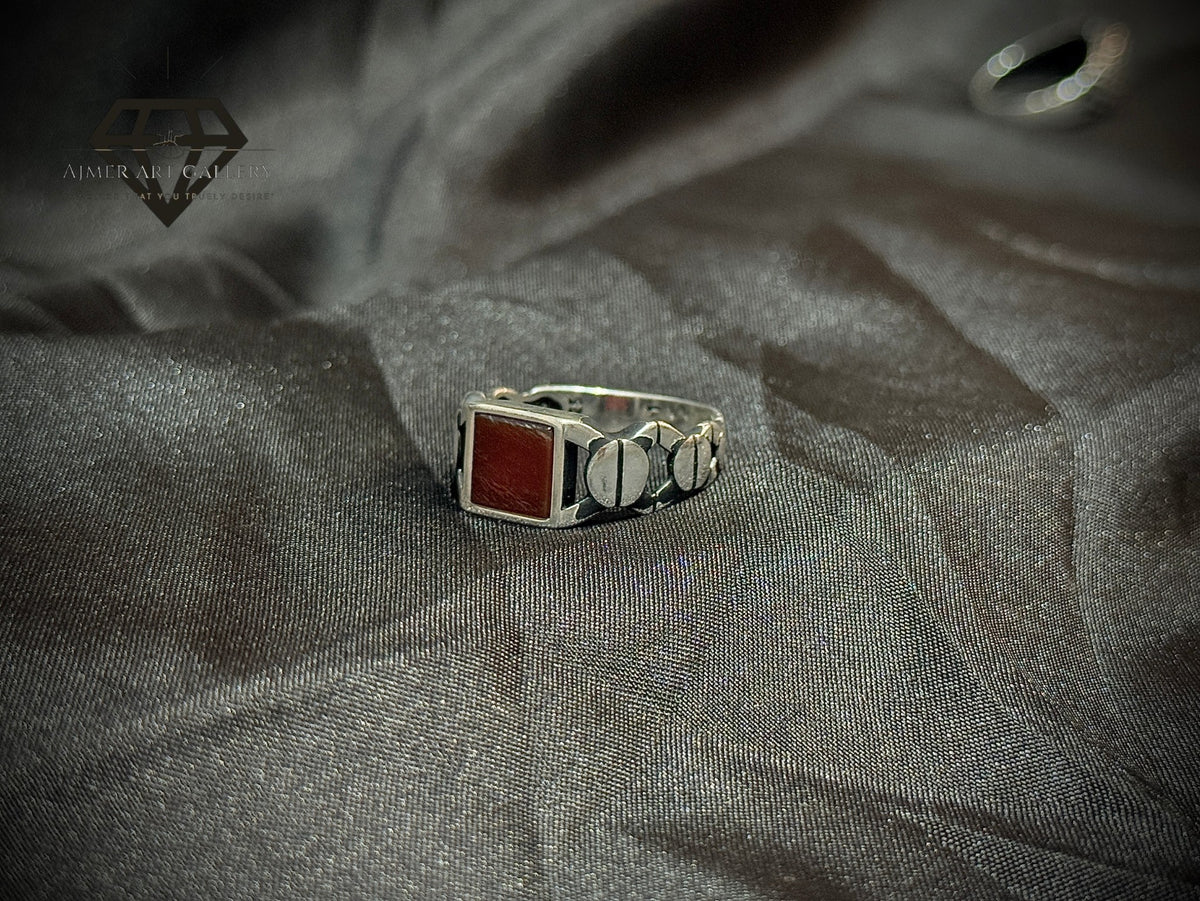 Red Aqeeq Ring