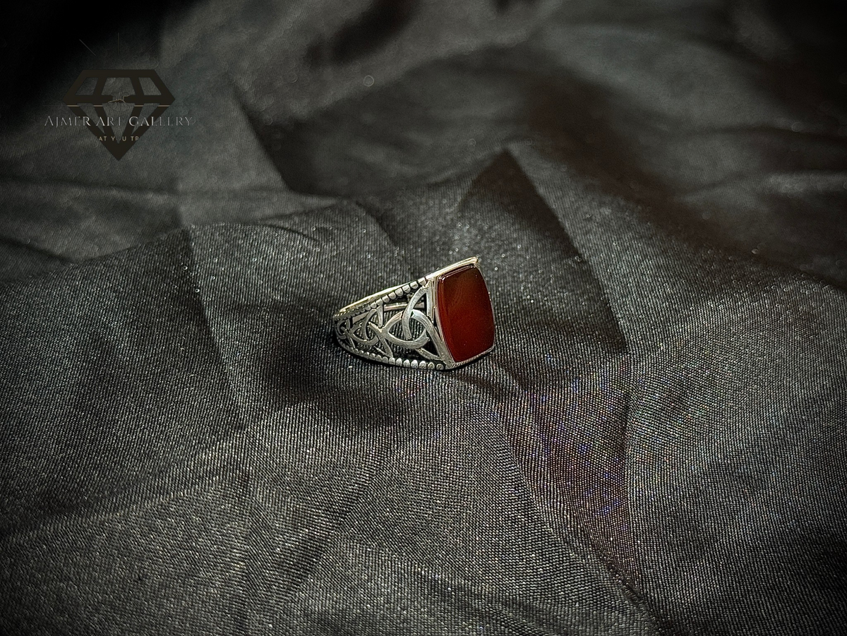 Red Aqeeq Ring