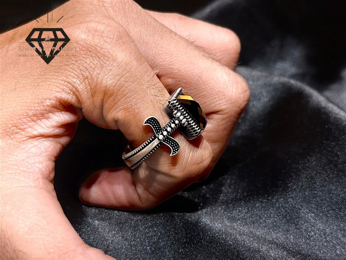 Orange Diamond Zulfiqar Ring