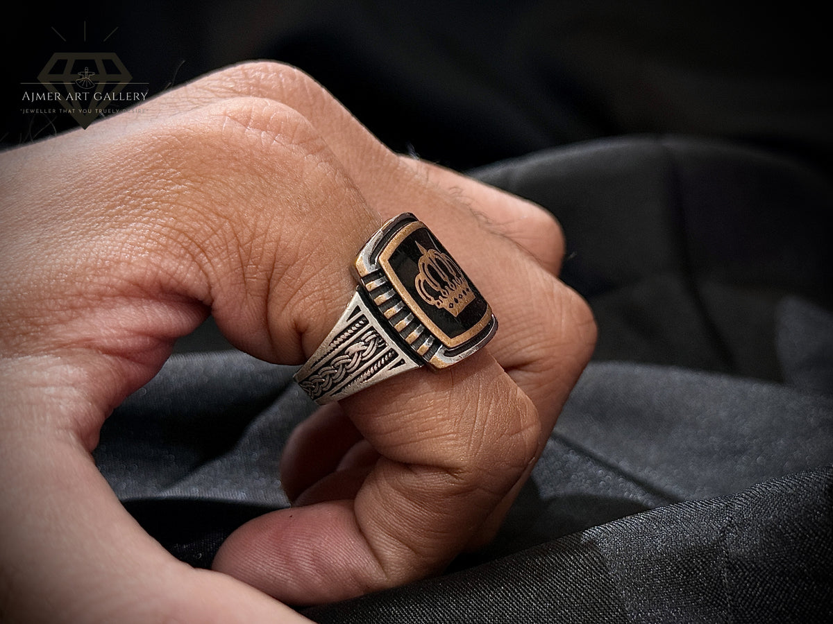 Black Aqeeq Ring
