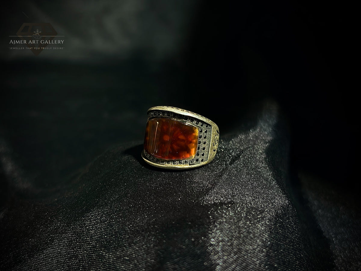 Men's Red Aqeeq / Agate Ring