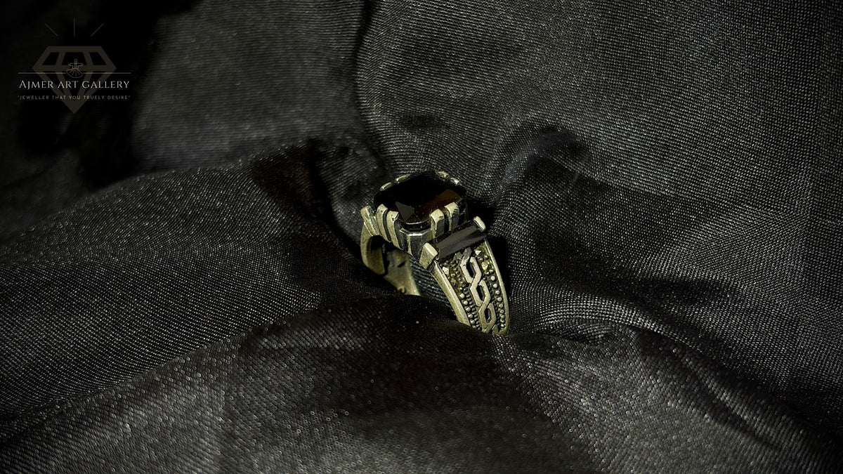 Men's Black American Diamond Ring