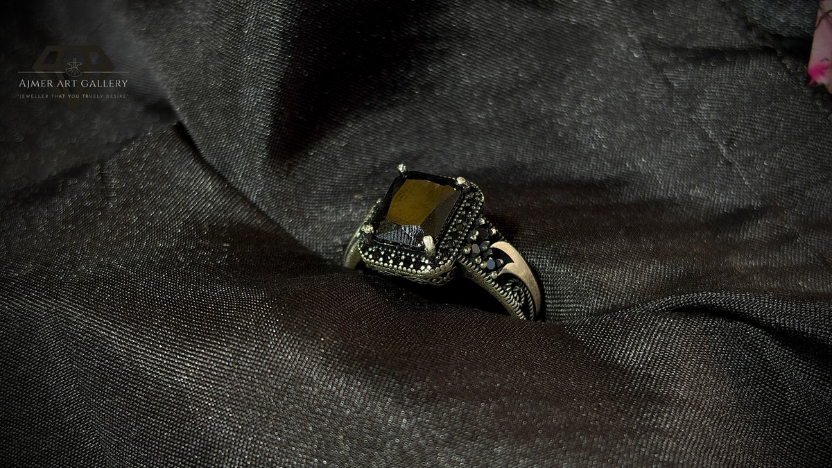 Men's Black American Diamond Ring