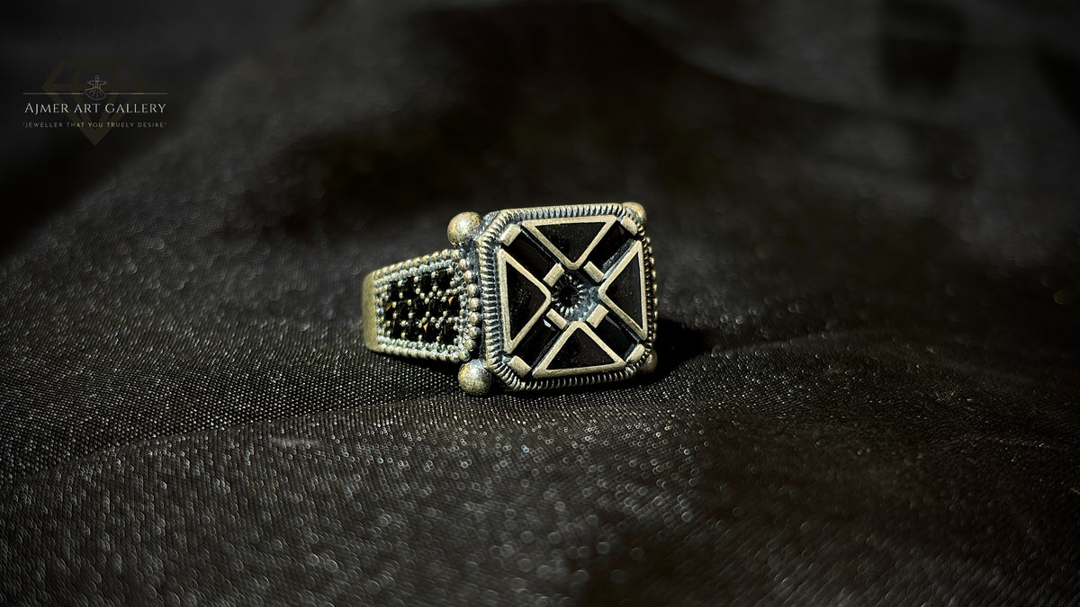 Men's Black American Diamond Ring