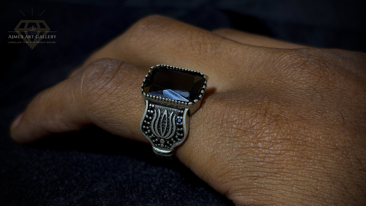 Men's Black American Diamond Ring
