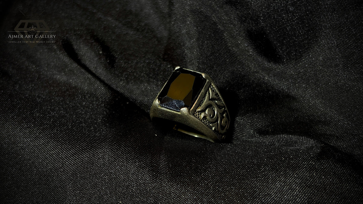 Men's Black American Diamond Ring