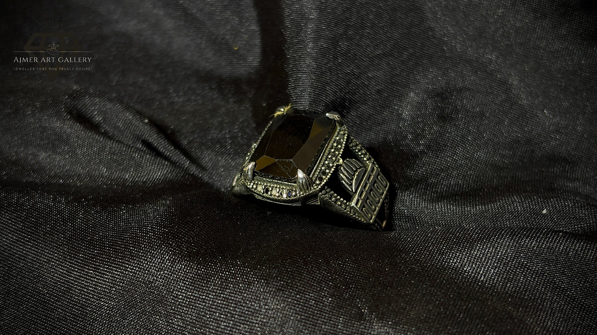 Men's Black American Diamond Ring