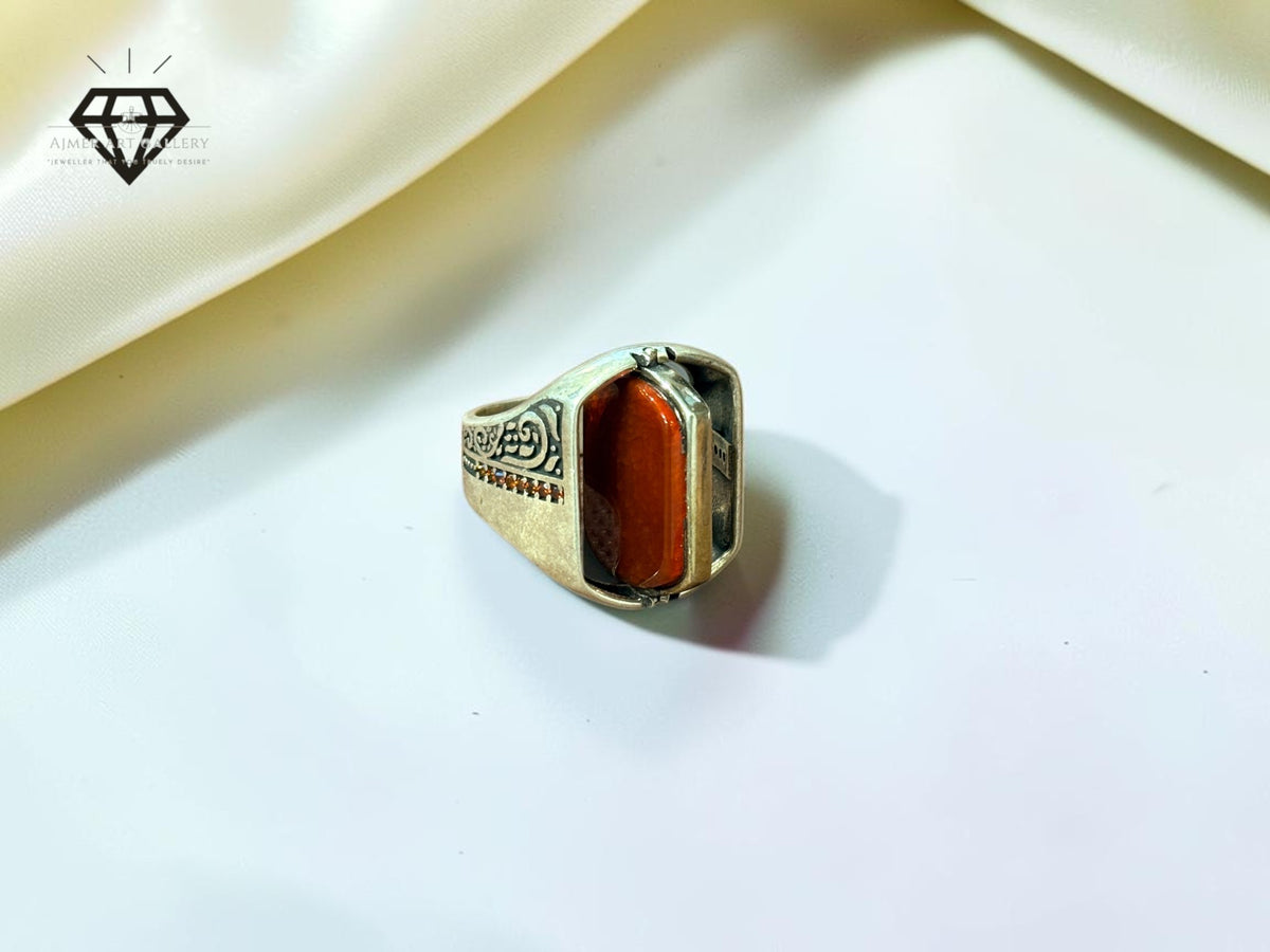 Red Aqeeq Ring