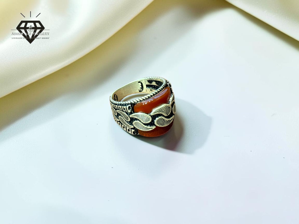 Red Aqeeq Ring