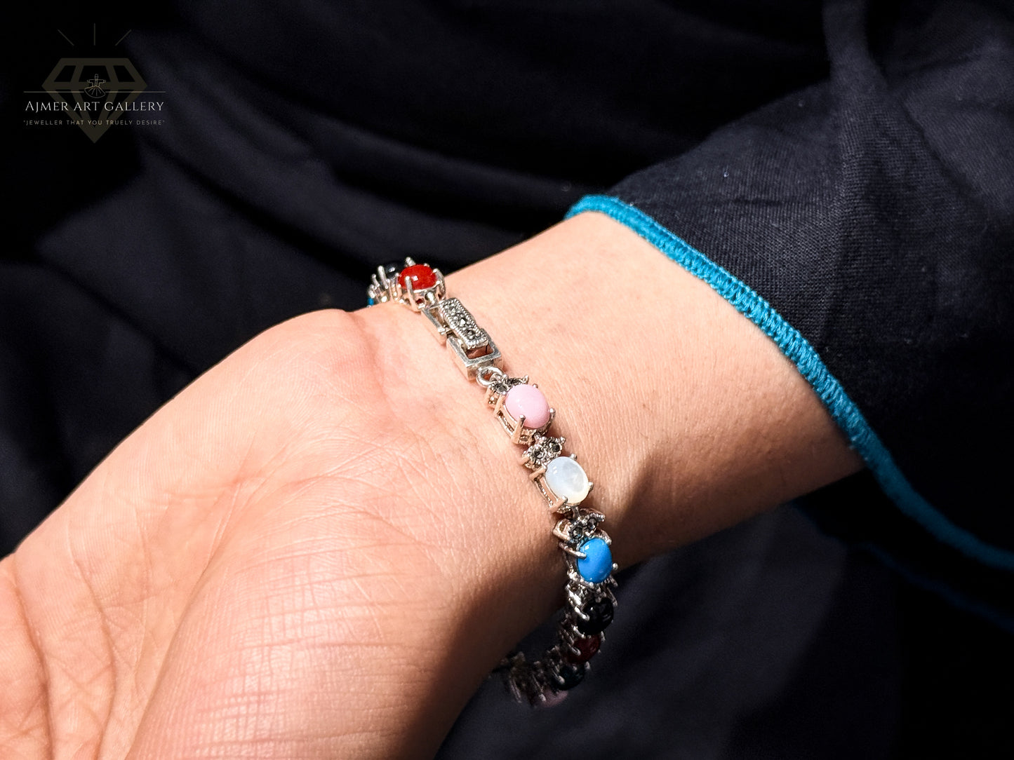 Premium Multicolour Gemstones Bracelet For Women