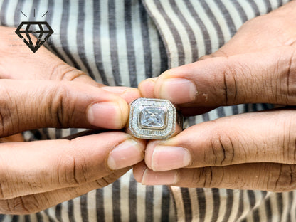 Pure 92.5 Italian Silver American Diamond Ring