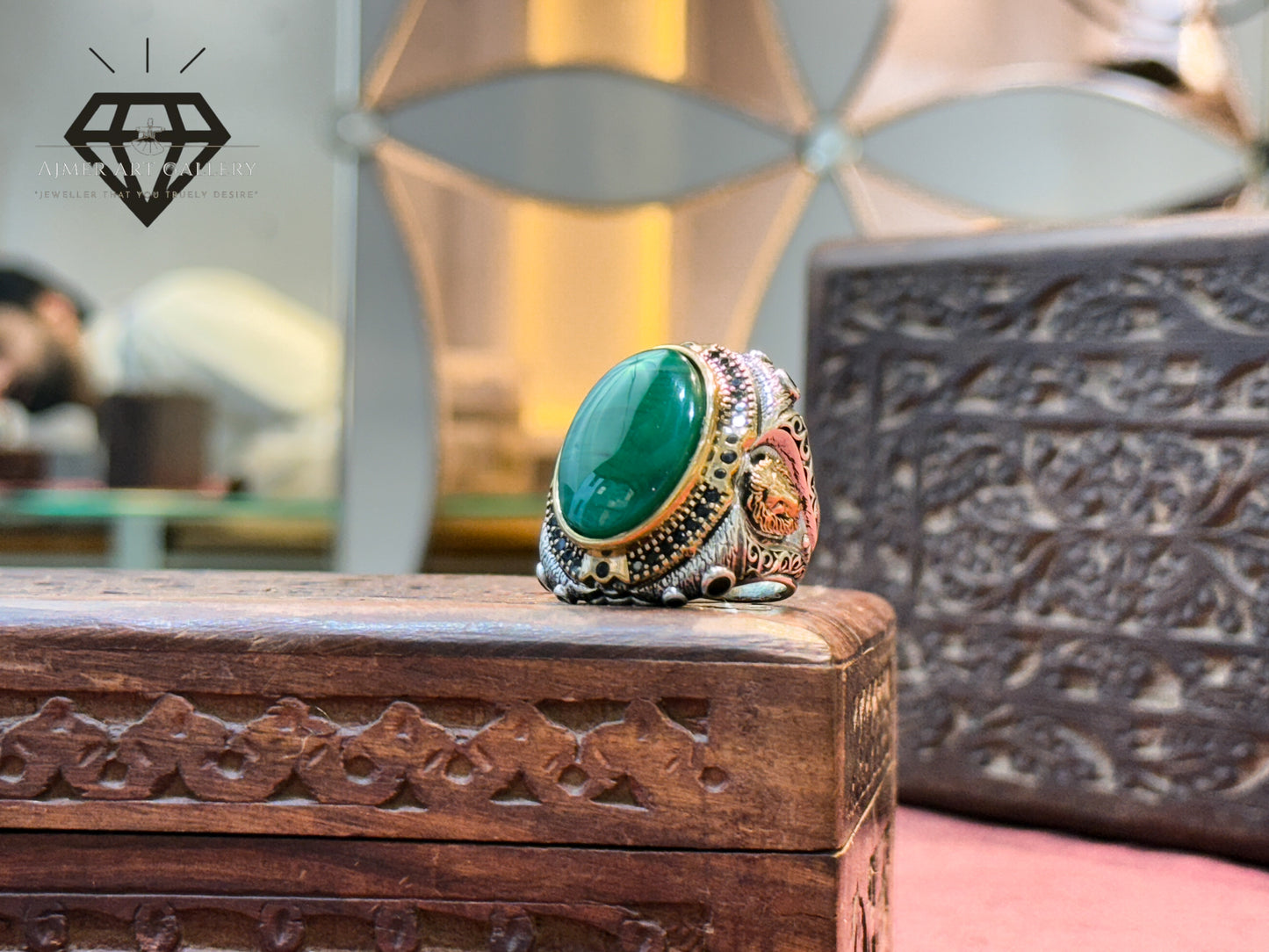 Dana Firanga/Malachite Stone Turkish Ring