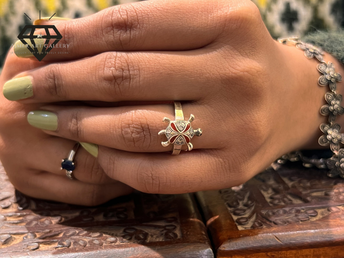 Pure 92.5 Italian Silver Ladies Turtle Design  Ladies Ring