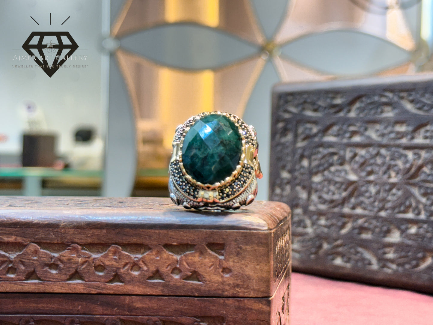 Turkish Art Stone Wolf Ring