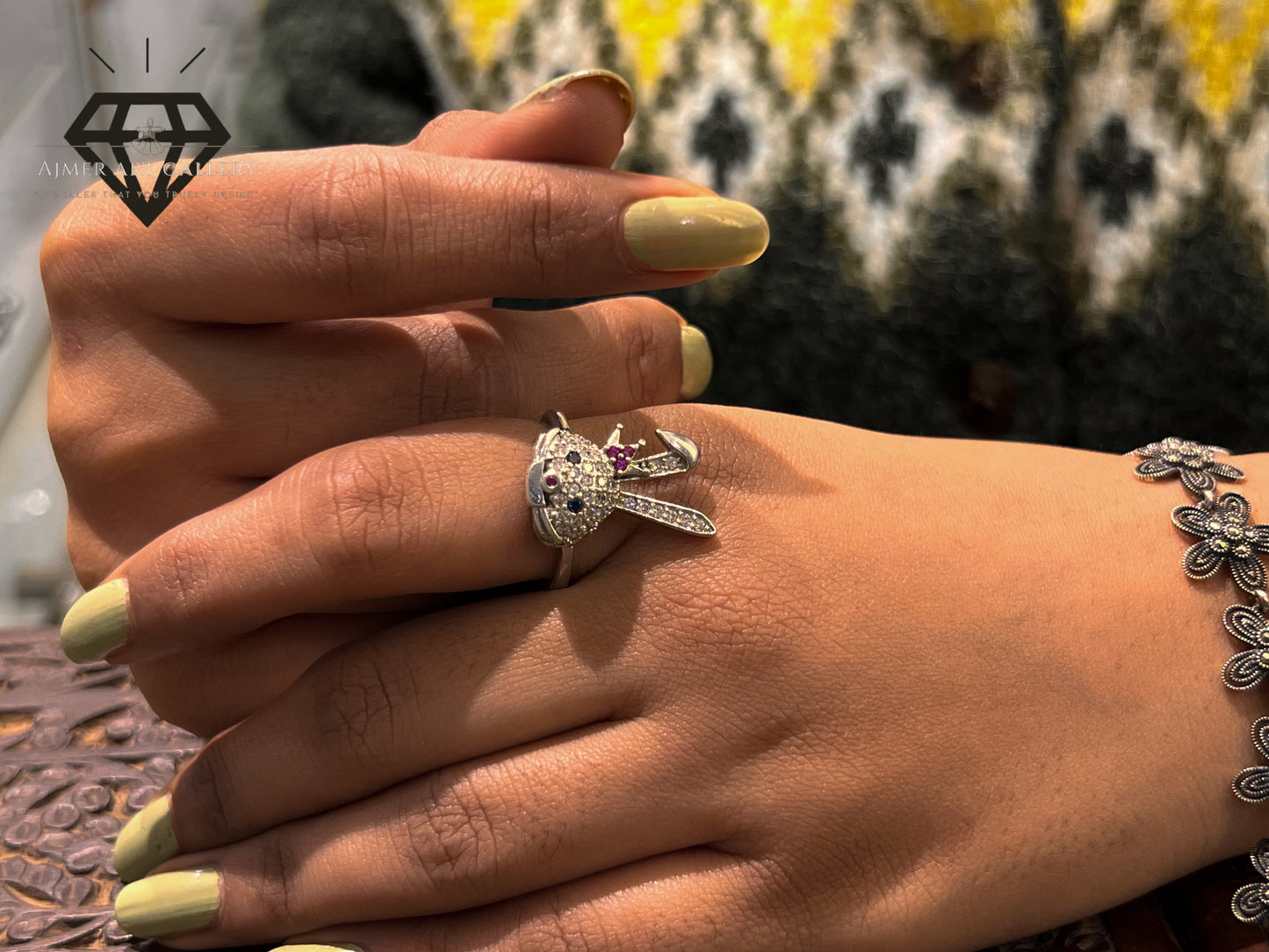 Pure 92.5 Italian Silver Ladies Rabbit Ring