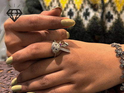 Pure 92.5 Italian Silver Ladies Rabbit Ring