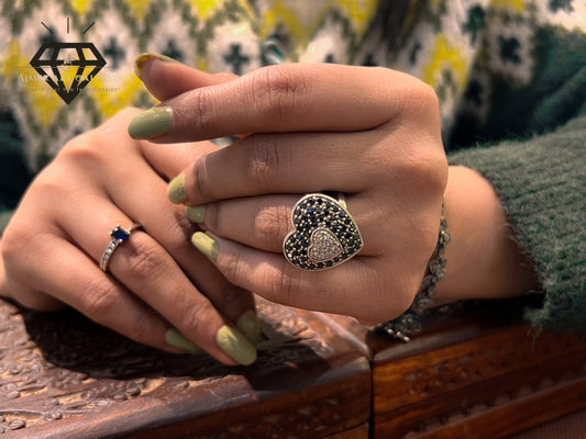 Pure 92.5 Italian Silver ladies Ring + party ,Wedding , Engagement Ring