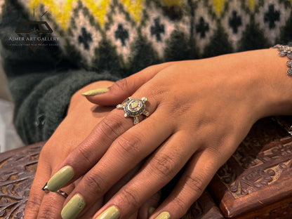 Pure 92.5 Italian Silver Turtle Design Ring for ladies