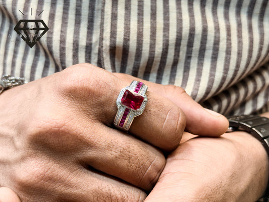 Pure 92.5 Italian Silver American Diamond Ring