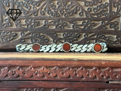 Yemeni Aqeeq/Agate Silver Bracelet