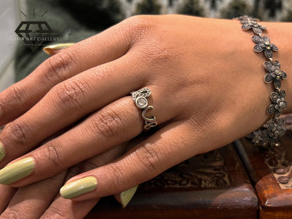 Pure 92.5 Italian Silver Ladies Ring + Love Design Ring 😍