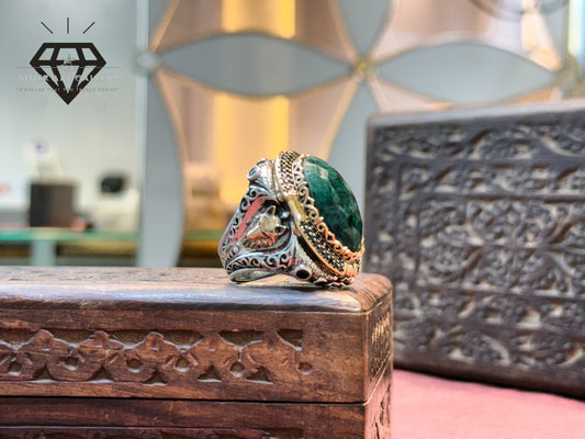 Turkish Art Stone Wolf Ring