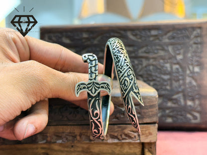 Zulfikar Ayat Black Oxidised Silver Kada