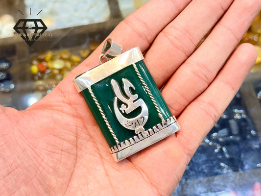 Ali green aqeeq pendant