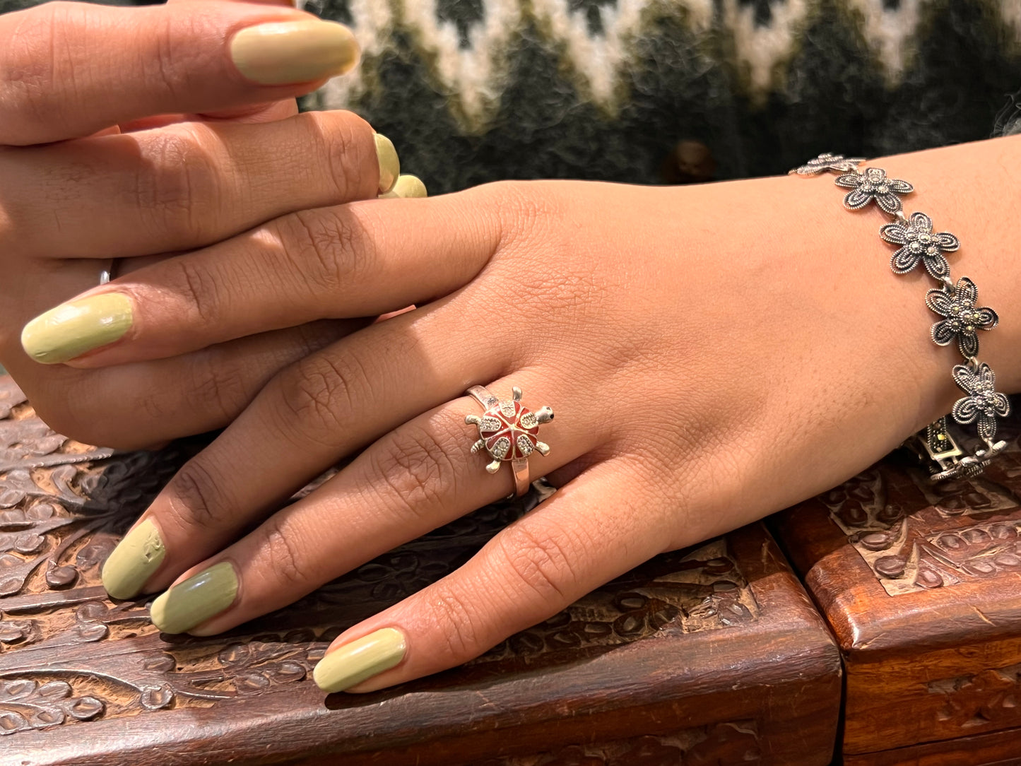 Exclusive Pure 92.5 Italian Silver Turtle Design Ring