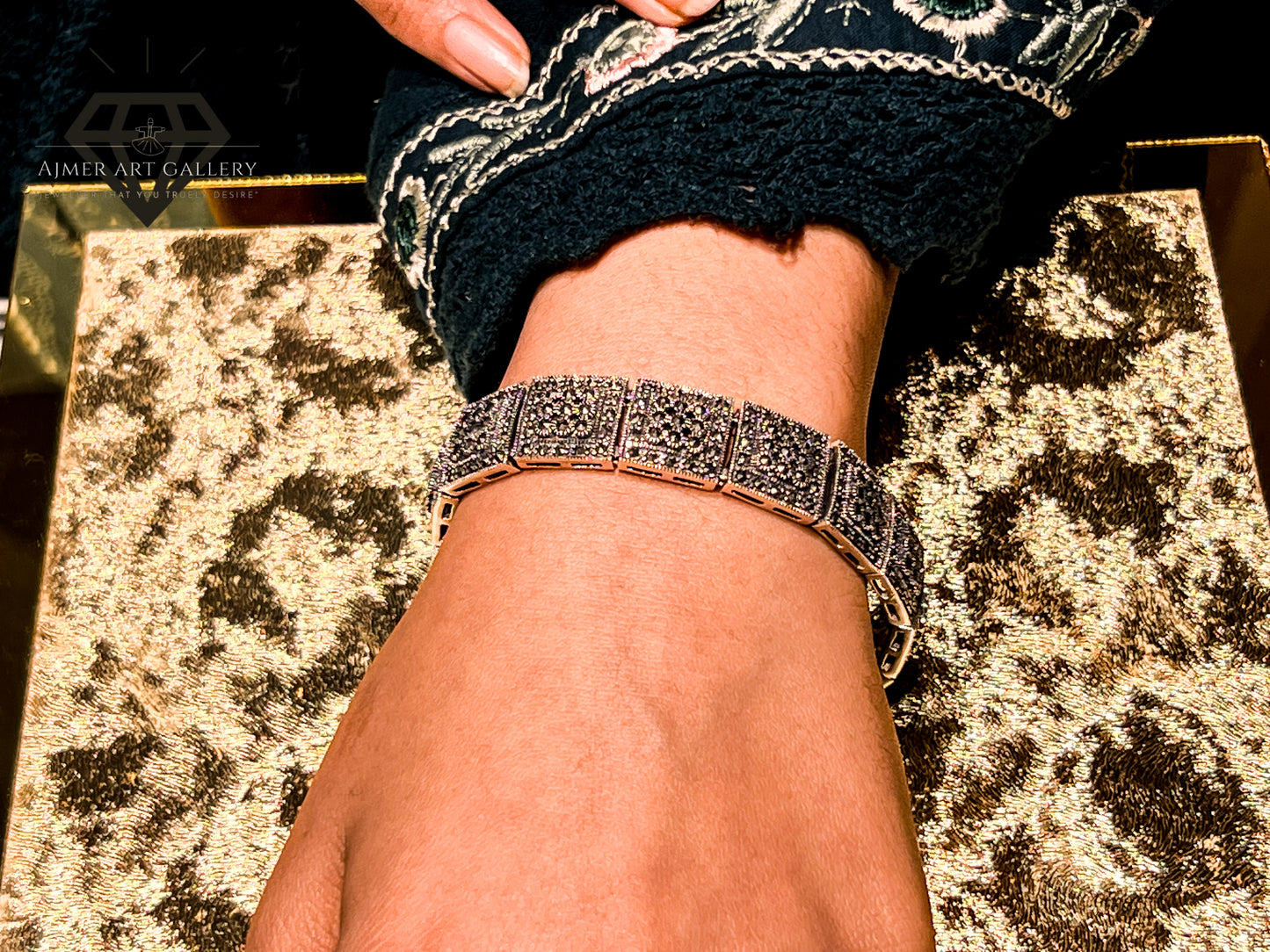 Pure 92.5 Italian Silver Ladies Marcasite Bracelet