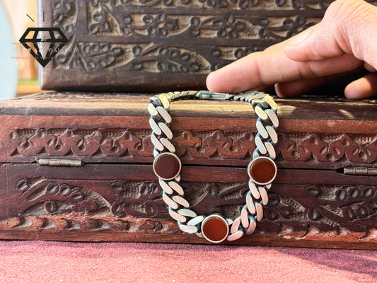 Yemeni Aqeeq/Agate Silver Bracelet