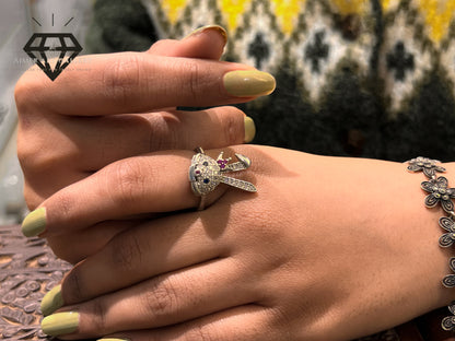 Pure 92.5 Italian Silver Ladies Rabbit Ring
