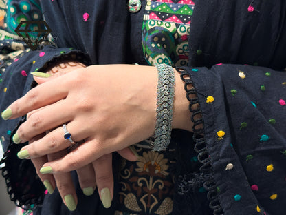 Pure 92.5 Italian Silver Marcasite Stone  Ladies Bracelet