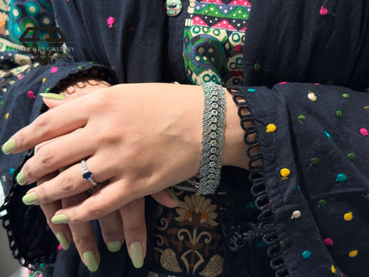 Pure 92.5 Italian Silver Marcasite Stone  Ladies Bracelet