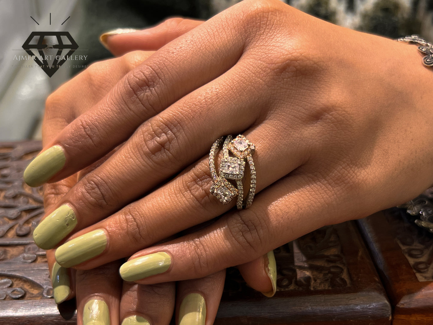 Pure 92.5 Italian Silver Premium  Finishing Designer Ring For Ladies