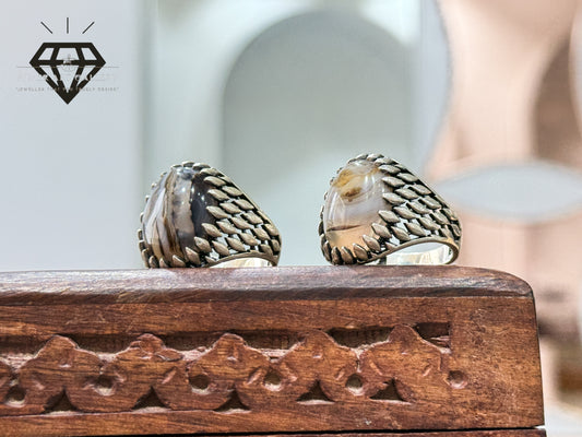 Sulemani Aqeeq/Agate Stone Turkish Ring.