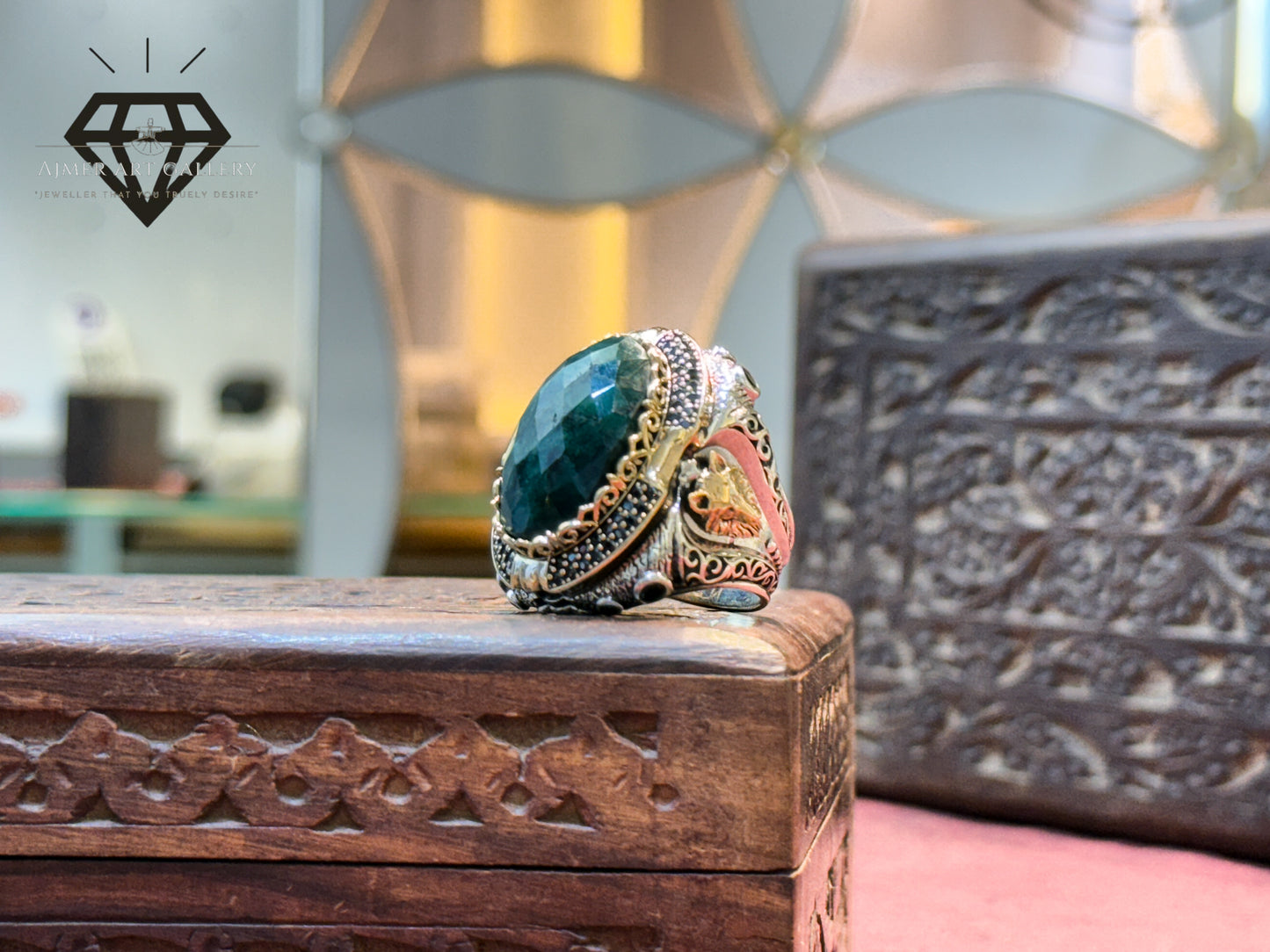 Turkish Art Stone Wolf Ring