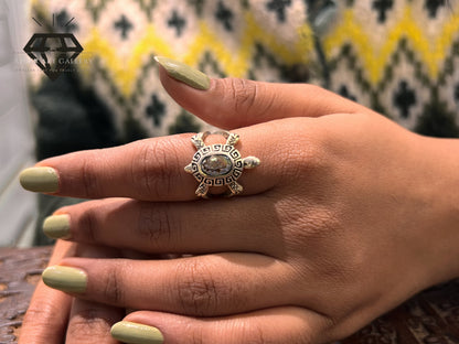 Elegant pure 92.5 Italian Silver Turtle Designer Ladies Ring Premium Daliy Wear Jewelry