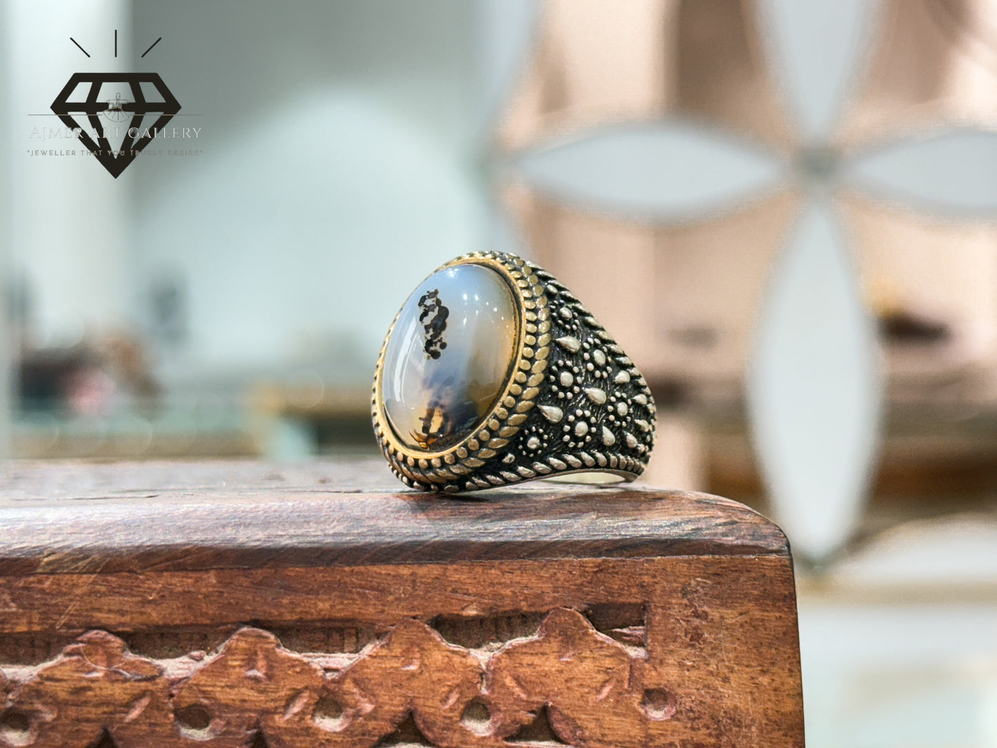 Sulemani Aqeeq/Agate Stone Turkish Ring.