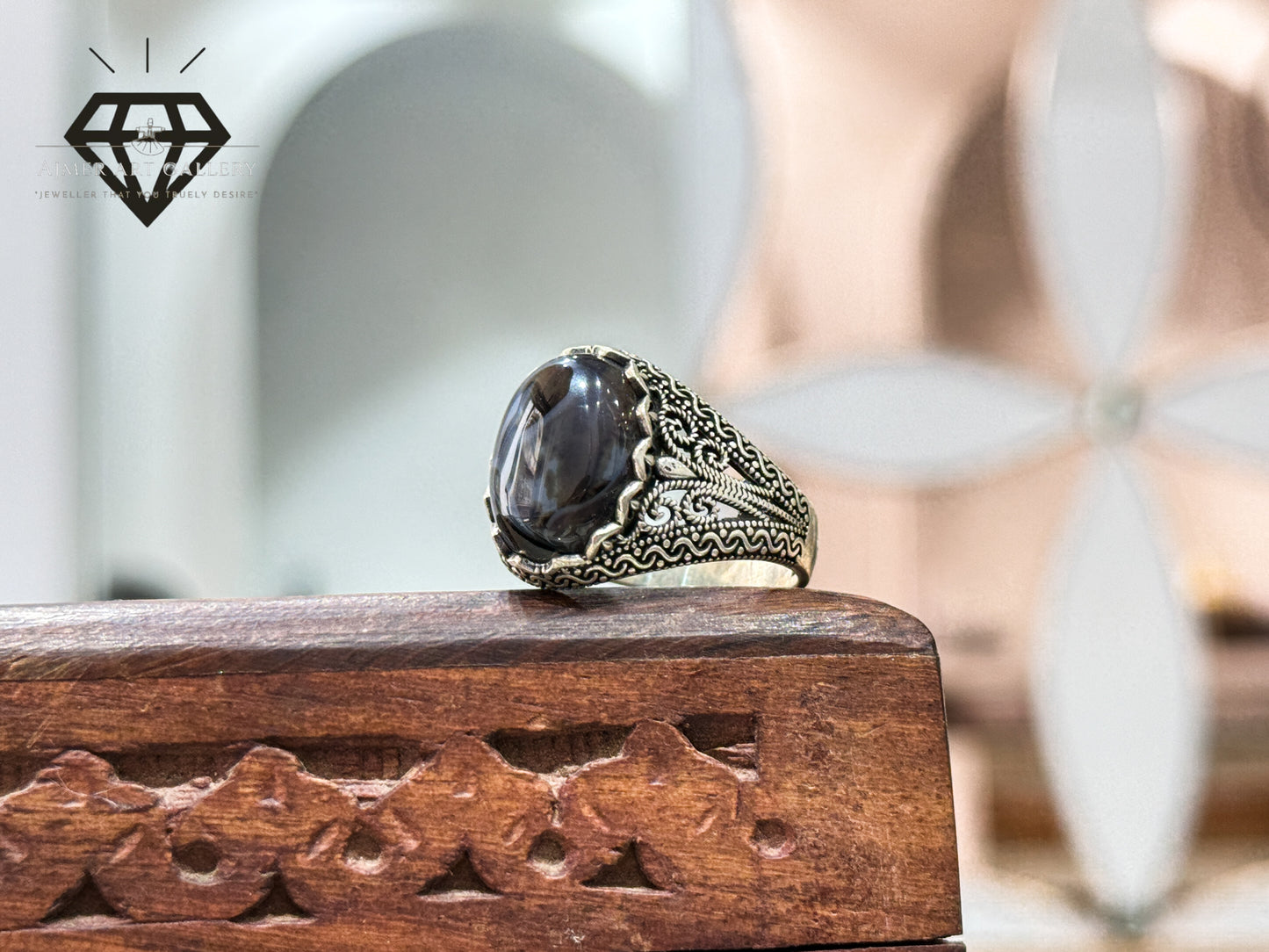 Sulemani Aqeeq/Agate Stone Turkish Ring.