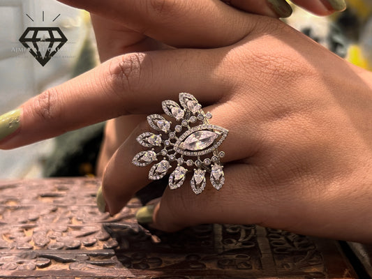 Pure 92.5 Italian Silver Ladies Ring+ party & wedding Wear Ring