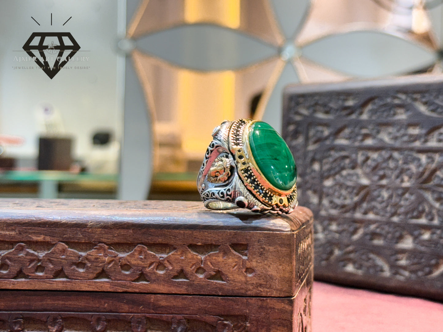 Dana Firanga/Malachite Stone Turkish Ring