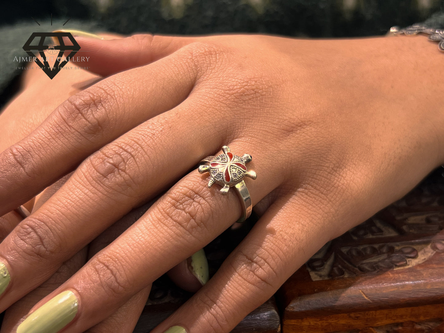 Pure 92.5 Italian Silver Ladies Turtle Design  Ladies Ring