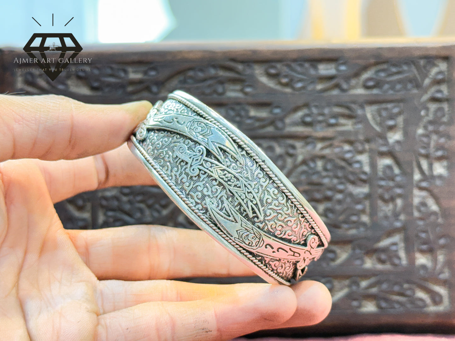 Zulfikar Oxidised Silver Kada
